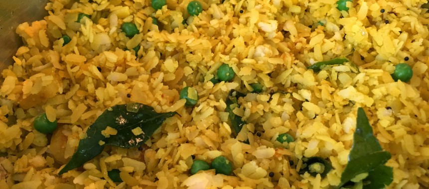 Green Pea Poha Recipe