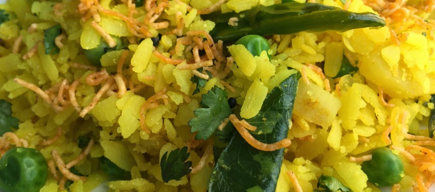 Green Pea Poha Recipe