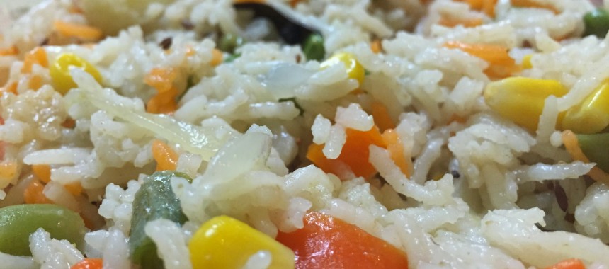 Vegetable Pulao (Mildly spiced Vegetable Rice)